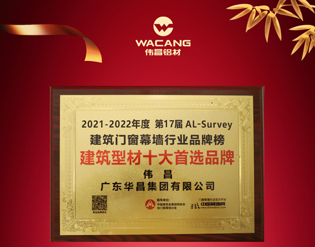華昌集團(tuán)連續(xù)15年入選“建筑型材十大首選品牌”