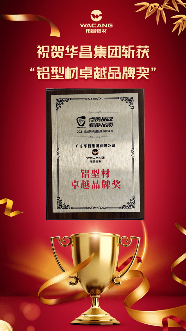 祝賀華昌集團斬獲
“鋁型材卓越品牌獎”