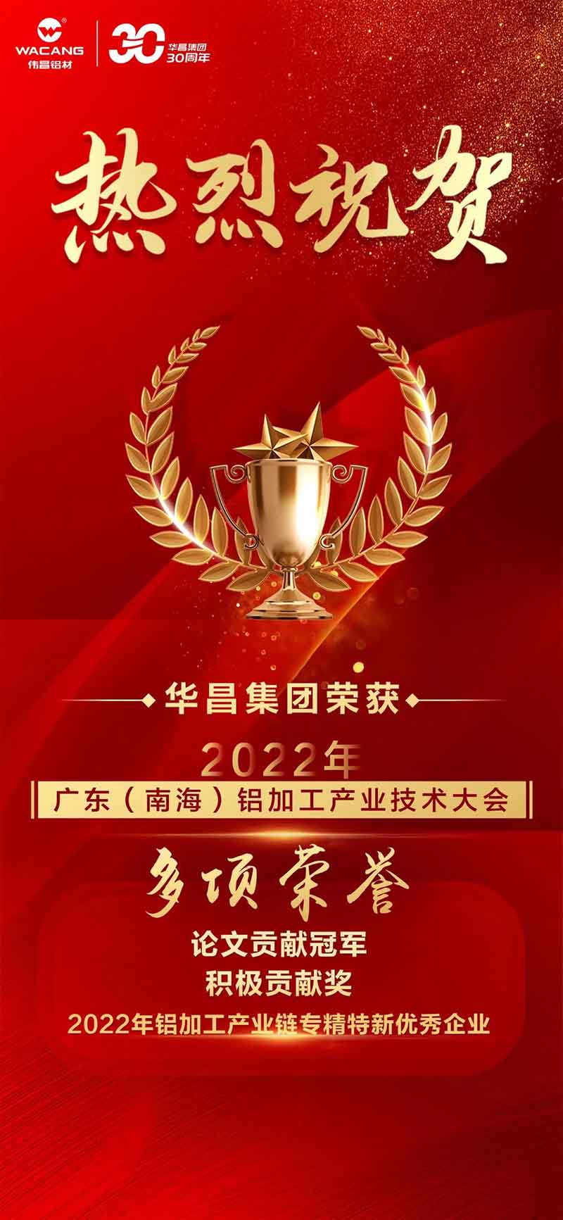 精彩鋁途 載譽而行 | 2022年廣東(南海)鋁加工產(chǎn)業(yè)技術大會，華昌集團榮獲多項榮譽