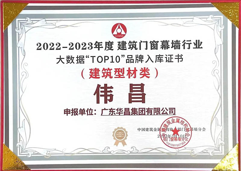 2022-2023年度建筑門窗幕墻行業(yè)-華昌鋁材