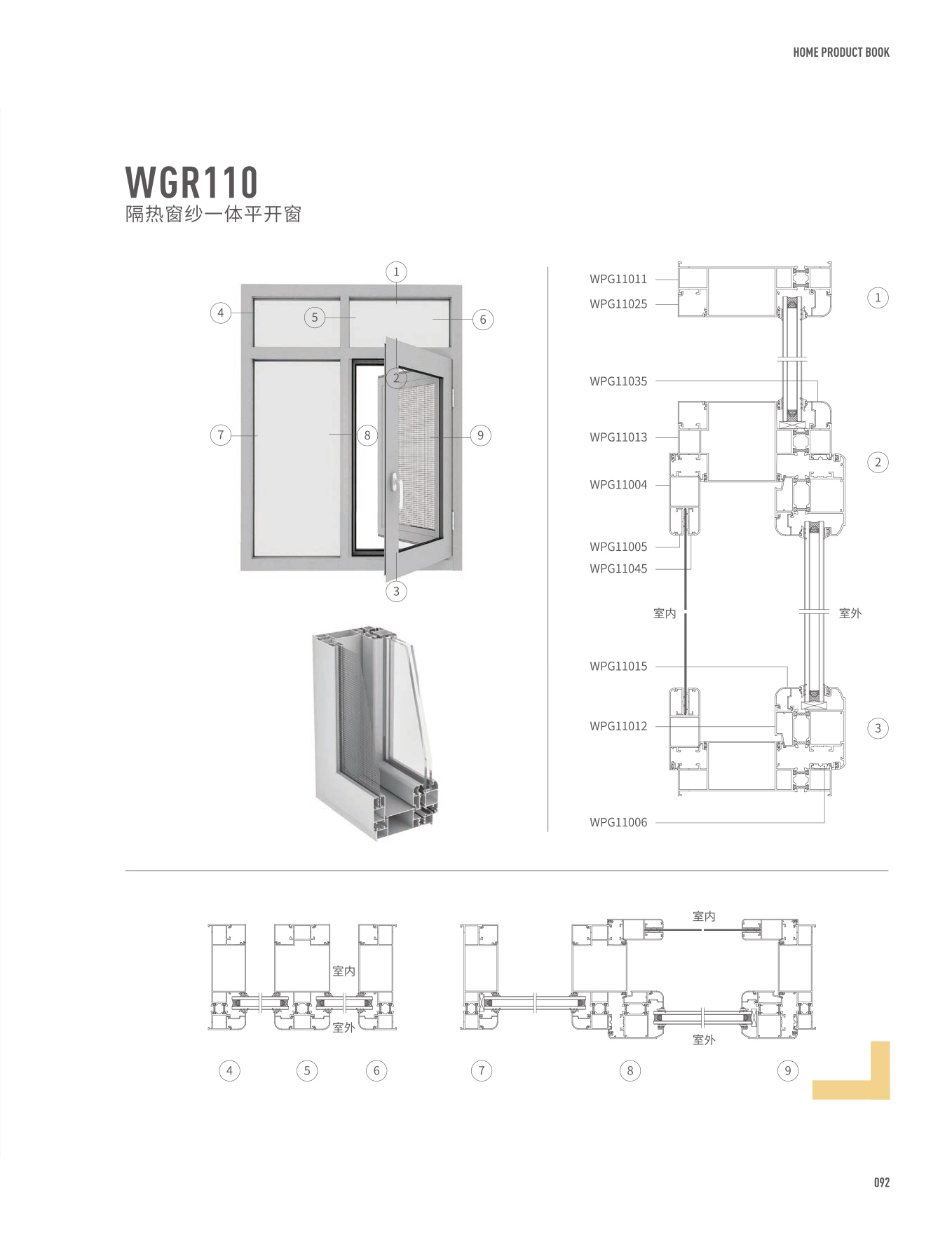 WGR110隔熱窗紗一體平開窗