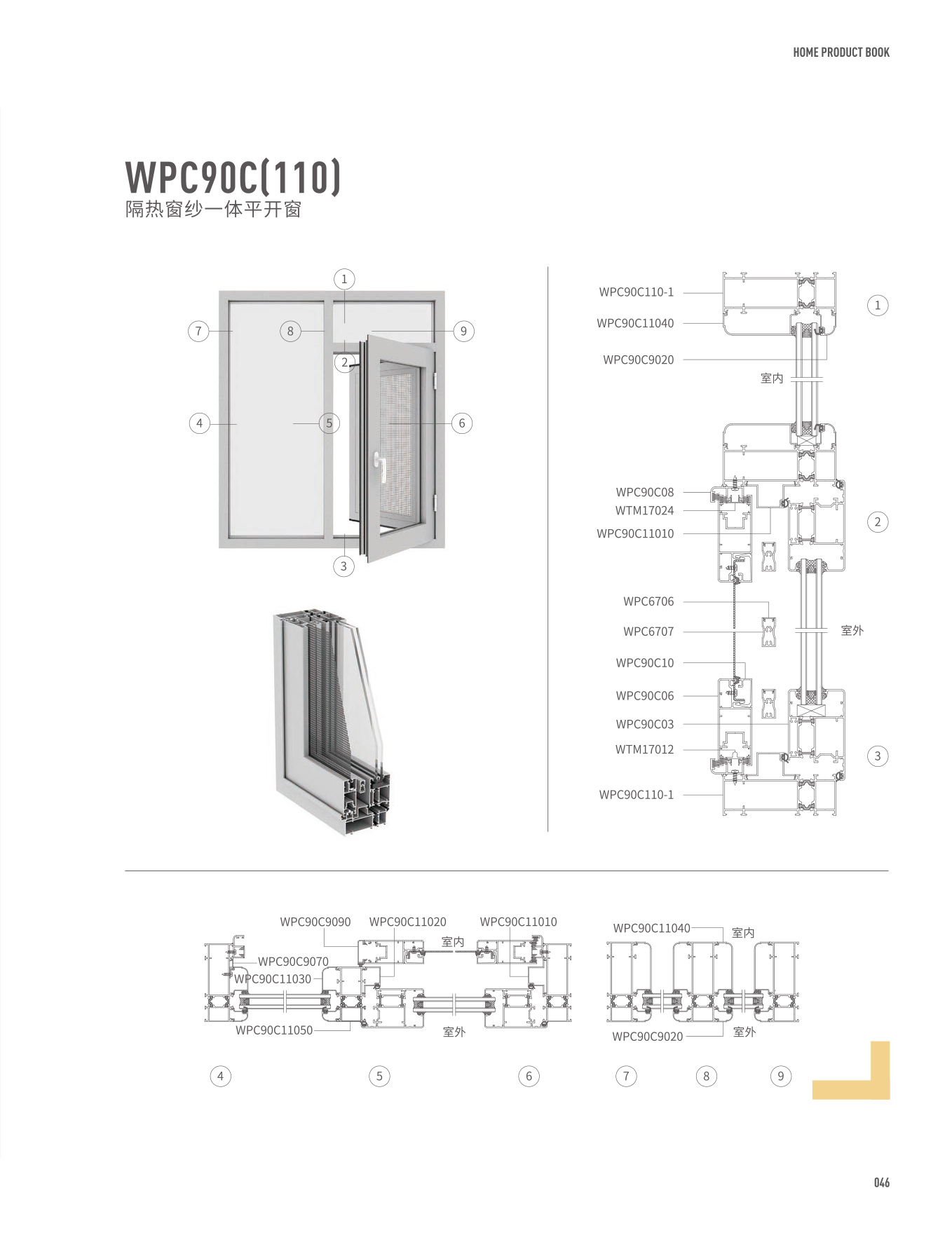 WPC90C隔熱窗紗一體平開(kāi)窗
