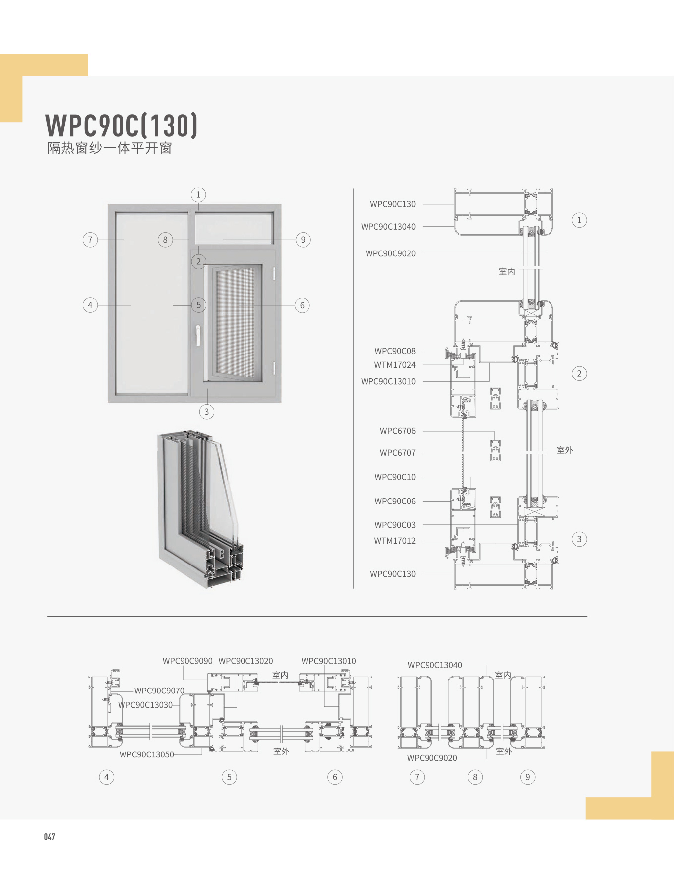 WPC90C隔熱窗紗一體平開(kāi)窗