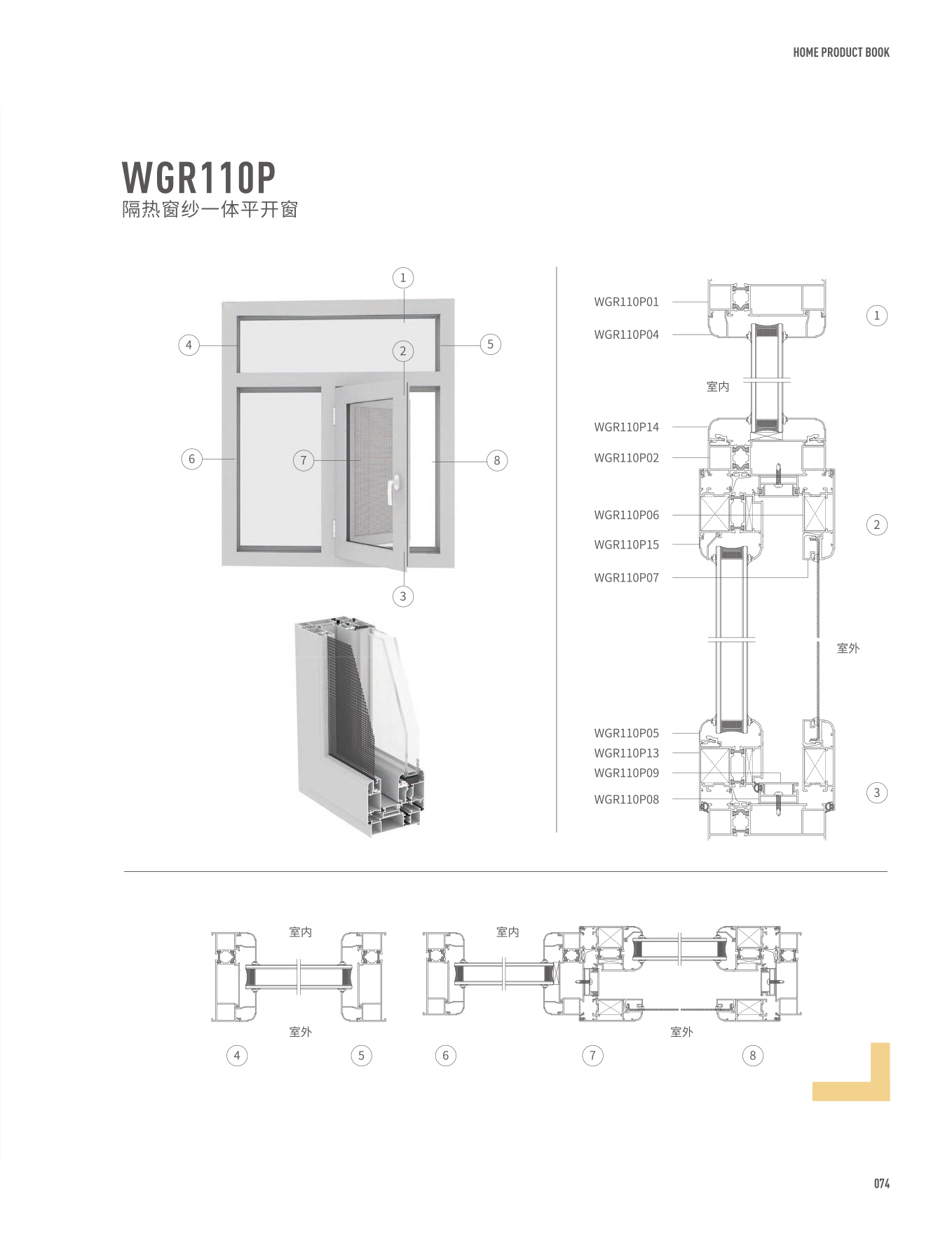 WGR110P隔熱窗紗一體平開窗