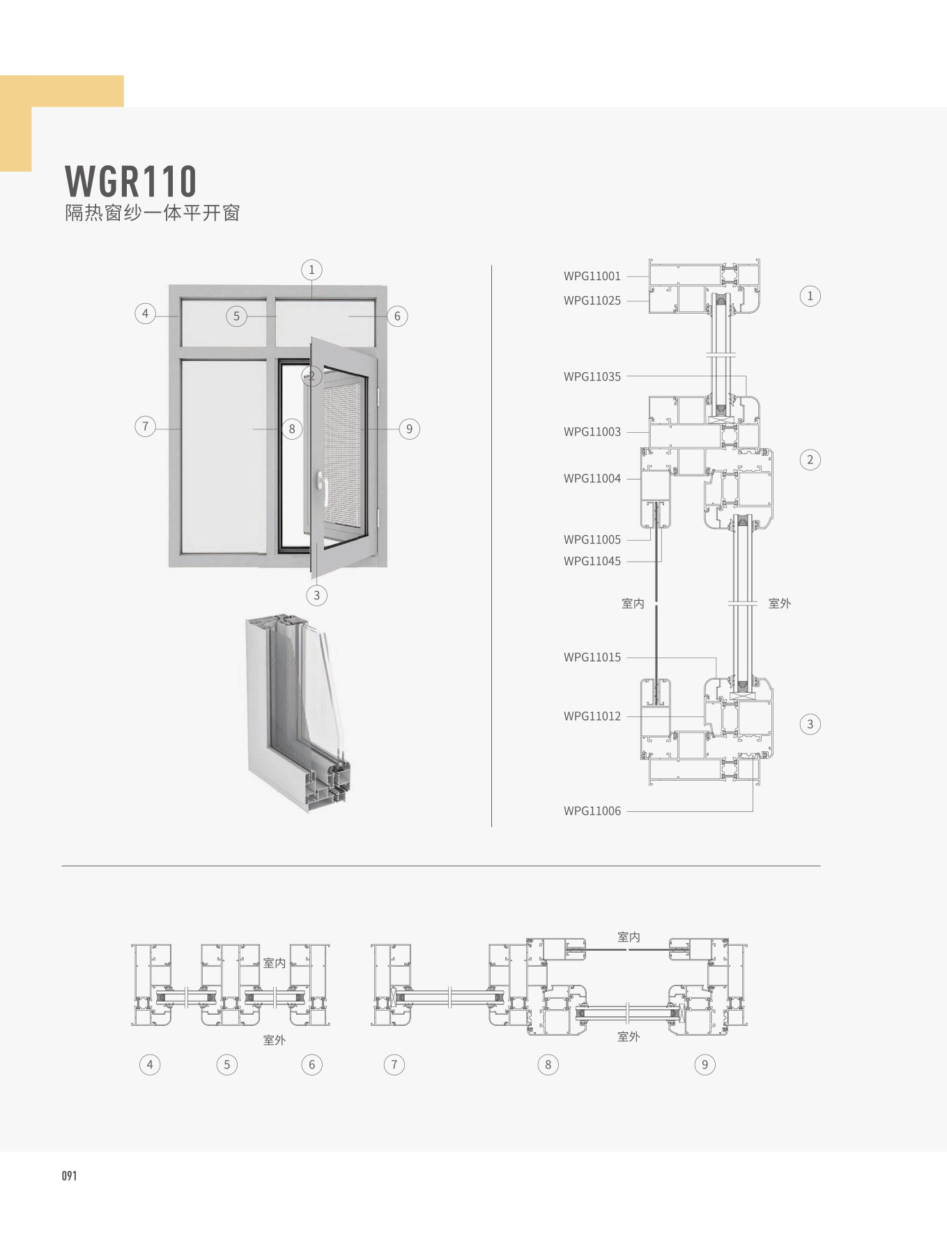 WGR110隔熱窗紗一體平開窗