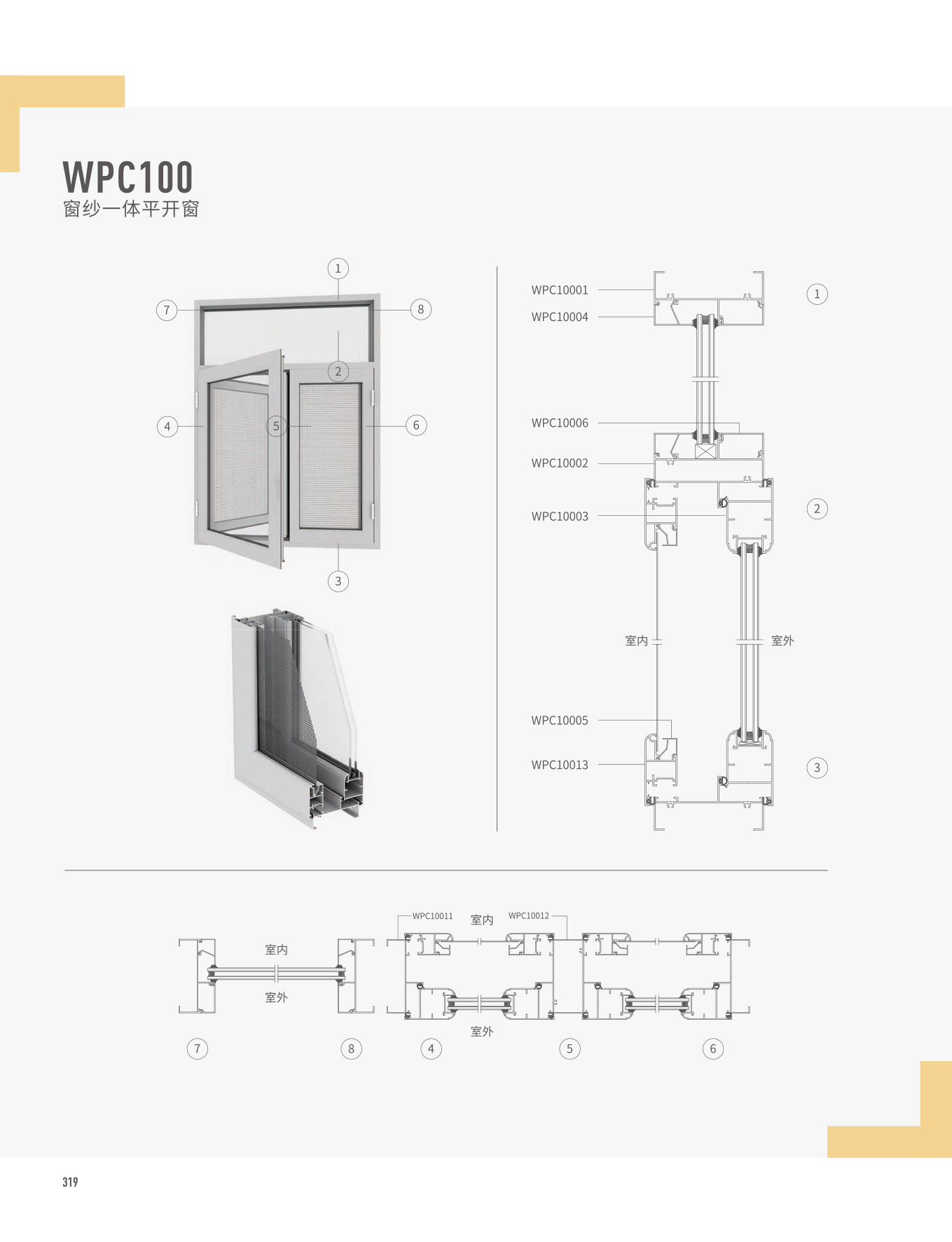 WPC100窗紗一體平開窗