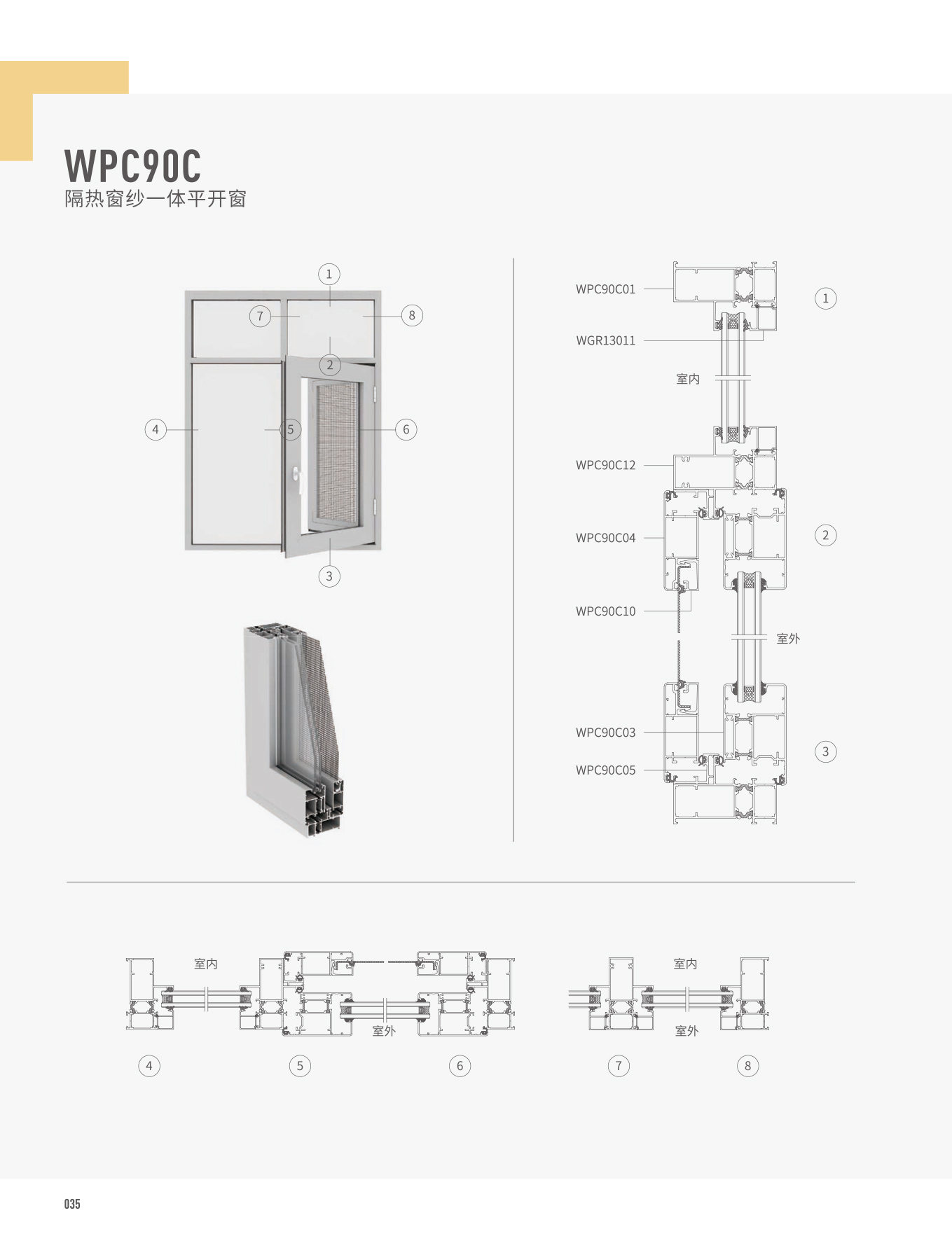 WPC90C隔熱窗紗一體平開(kāi)窗