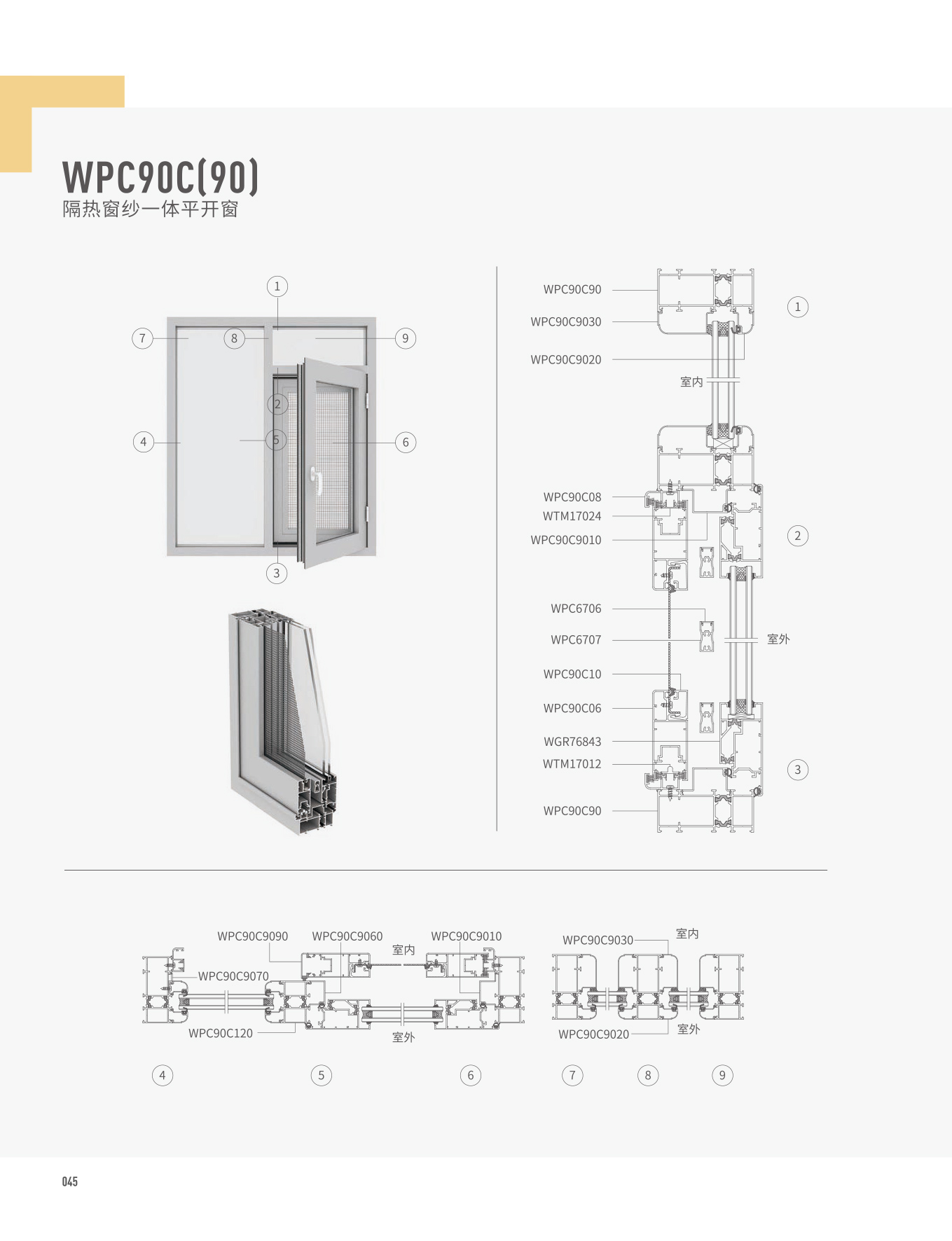 WPC90C隔熱窗紗一體平開(kāi)窗