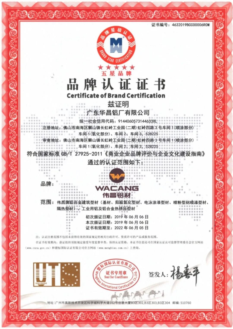 【華昌榮譽(yù)】華昌鋁業(yè)榮獲“五星級(jí)品牌”、“五星級(jí)售后服務(wù)”雙五星認(rèn)證！